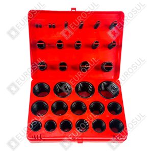 Rubber O-Ring Kit 382 Pieces – 30 Sizes – Red Case