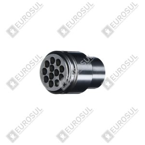 JEX-24 Needle Scaler Head, side view, showing cylindrical shape and multiple needle slots for metal surface cleaning.