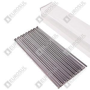 Agulhas de 2mm e 3mm do suporte JEX-24 em vista lateral, ao lado de uma caixa branca.