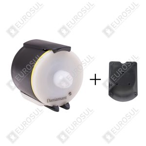 Kit Facho Holmes Daniamant L170 com luz LED visto de lado, acompanhado por suporte de montagem.
