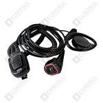 EA12/750 D-Shaped Throat PTT Microphone with Earpiece Entel