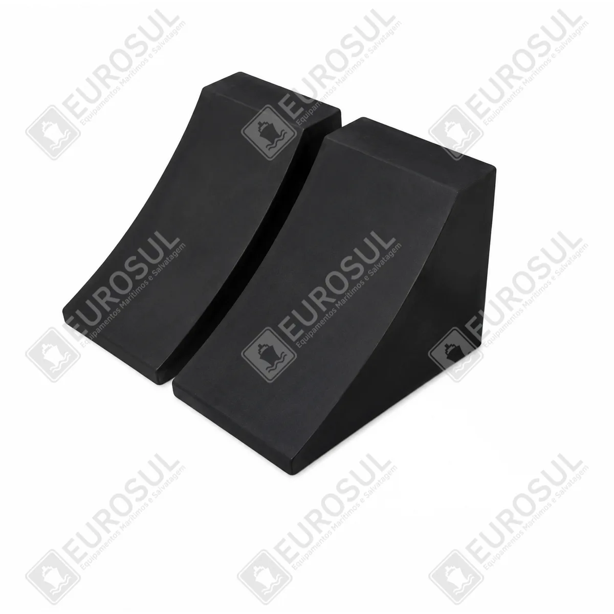 Calço de borracha para roda 260x200x175mm com cabo 1,5m