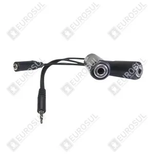 ICOM OPC-967 headset adapter for IC-A5 radio with 3.5mm P2 connector and dual headset outputs